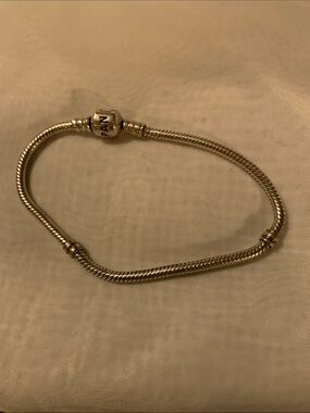 Pandora Silver-Tone Snake Chain Charm Bracelet - Silver
